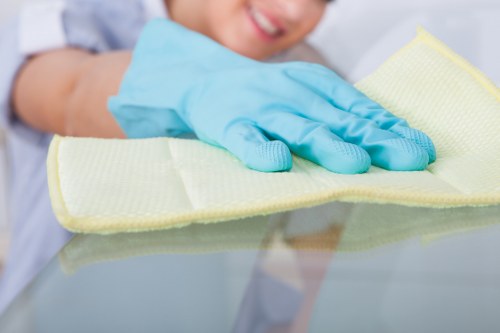 Professional carpet cleaning equipment in use during a safe operation