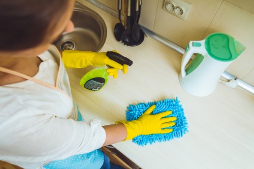 Professional hot water extraction cleaning a carpet in Uxbridge